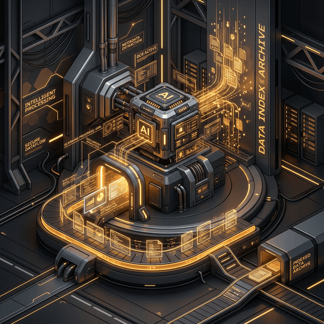 AI 시스템이 디지털 이력서를 스캔하는 모습