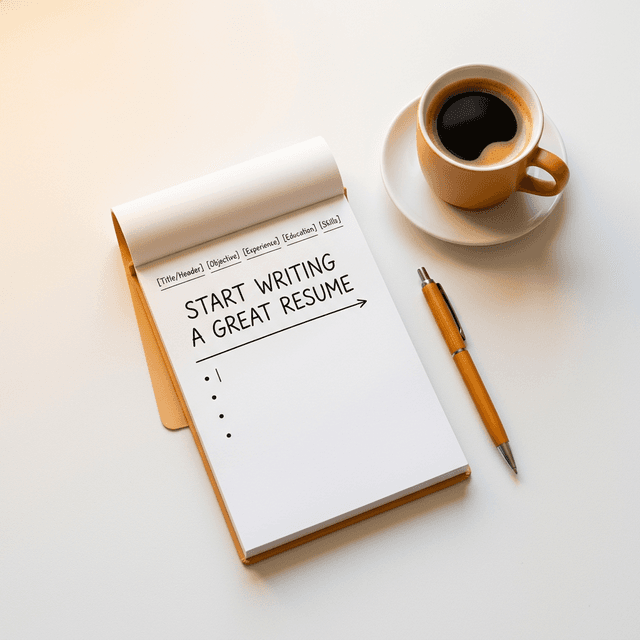 커피와 함께 자소서 작성을 시작하는 깔끔한 책상 풍경