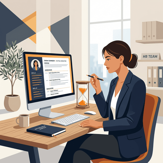 면접관이 자소서를 검토하는 모습